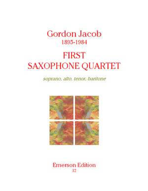 Jacob: First Saxophone Quartet