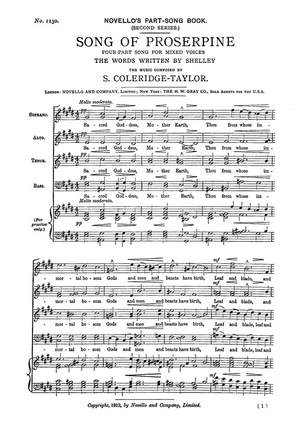 Samuel Coleridge-Taylor: Song of Proserpine