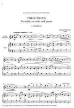 Pitfield, Thomas: Three Pieces for Treble Recorder Product Image