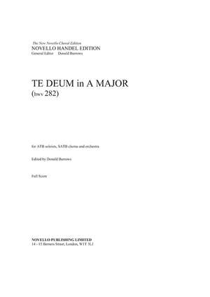 Georg Friedrich Händel: Te Deum in A Major (Edited by Donald Burrows)