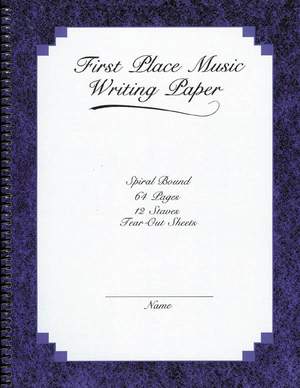Music Writing Paper 64p 12st Spiral with perforations