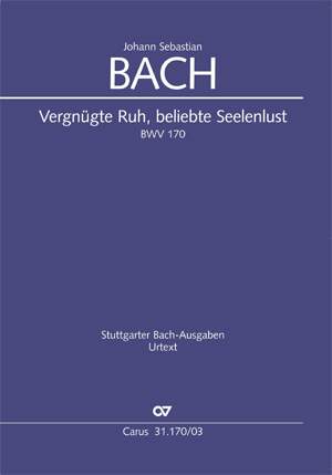 Bach: Vergnügte Ruh BWV170 (Vocal Score)
