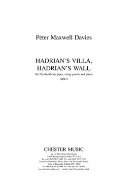 Peter Maxwell Davies: Hadrian's VIlla, Hadrian's Wall