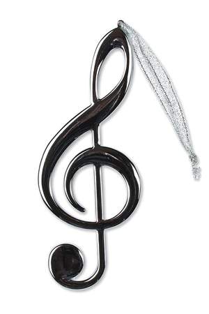 Ornament G-clef silver