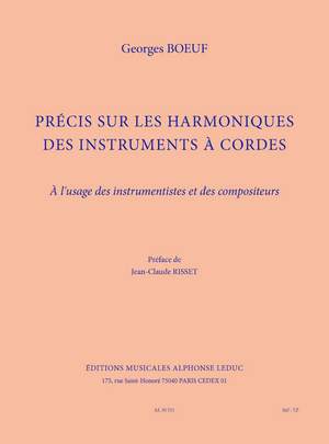 Boeuf: Précis sur les harmoniques des instrument à cordes