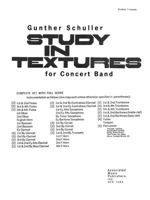 Schuller: Study In Textures For Band Full Score