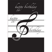 Birthday Card Black Happy