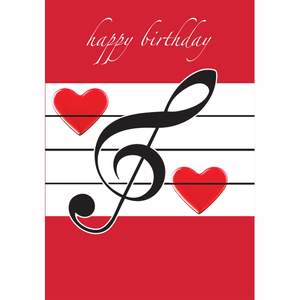 Birthday Card Red Happy