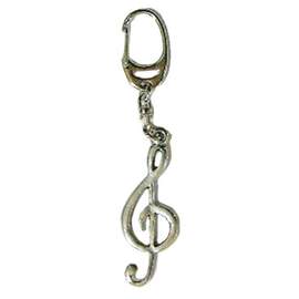 Keyring Pewter Treble Clef