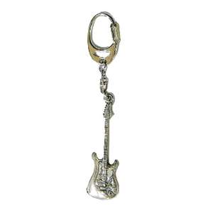 Pewter Keyring Electric Guitar (S Style)