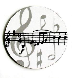 Mugmats Grey Music Notes