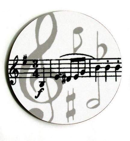 Mugmats Grey Music Notes