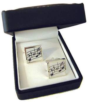 Cufflinks Wavy Music Silver-Plated