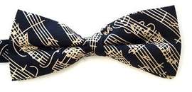 Bow Tie Black Mozart Manuscript 100% Pure Silk