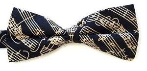Bow Tie Black Mozart Manuscript 100% Pure Silk