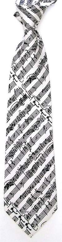 Mozart Manuscript Silk Tie (White)
