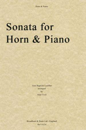 J. B. Loeillet: Sonata for Horn and Piano, arr. Civil