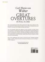 Carl Maria von Weber: Great Overtures In Full Score Product Image