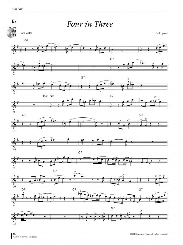 Lipsius, F: Playing Through The Blues - Alto Sax | Presto Music