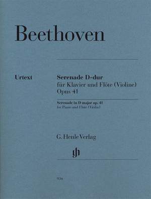 Beethoven, L v: Serenade for Piano and Flute (Violin) op. 41