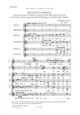 Szollosy: Planctus Mariae (upper voices)