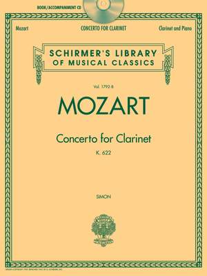 Wolfgang Amadeus Mozart: Concerto For Clarinet K.622 - Clarinet/Piano