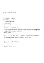 Bent Sørensen: Serenidad - Clarinet Concerto Product Image
