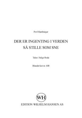 Povl Hamburger_Helge Rode: Der Er Ingenting I Verden Så Stille Som Sne