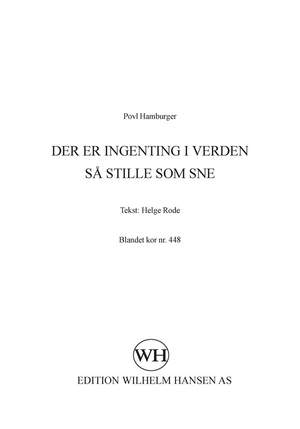 Povl Hamburger_Helge Rode: Der Er Ingenting I Verden Så Stille Som Sne