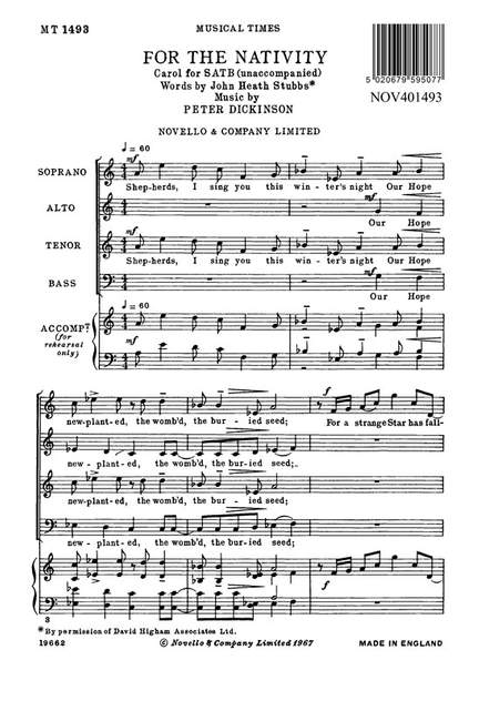Peter Dickinson: For The Nativity