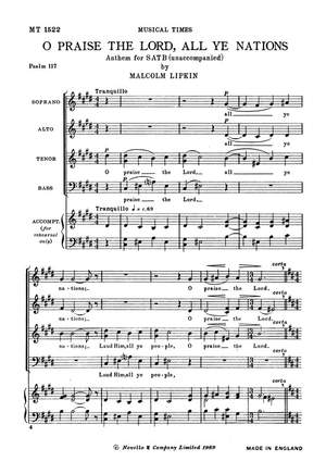 Malcolm Lipkin: O Praise The Lord All Ye Nations
