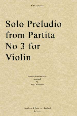 Bach, Johann Sebastian: Solo Preludio from Partita No. 3 for Violin