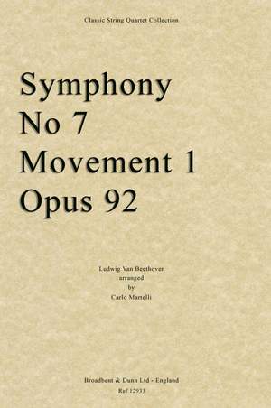 Beethoven, Ludwig Van: Symphony No. 7 Movement 1, Opus 92