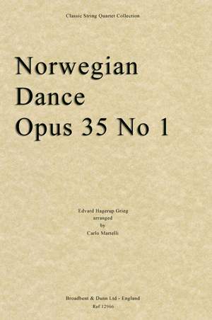 Grieg, Edvard Hagerup: Norwegian Dance, Opus 35 No. 1