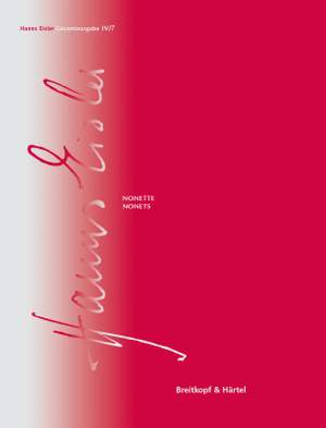 Hanns Eisler Complete Edition: Series IV (Instrumental Music) Vol. 7: Nonets