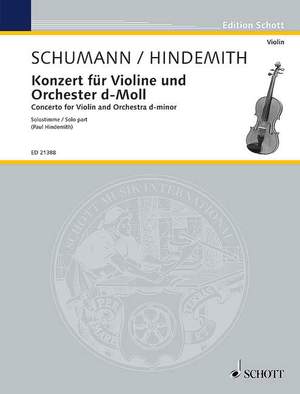 Schumann, R: Concerto for Violin and Orchestra in D minor WoO 1