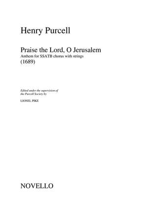 Henry Purcell: Purcell Society Vol 17 Praise The Lord O Jerusalem