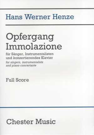 Hans Werner Henze: Opfergang Immolazione (Full Score)
