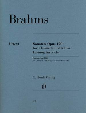 Brahms, J: Sonatas for Piano and Clarinet op. 120 Product Image