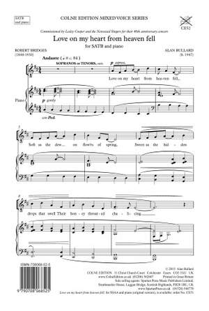 Alan Bullard: Love on my heart from heaven fell (SATB)