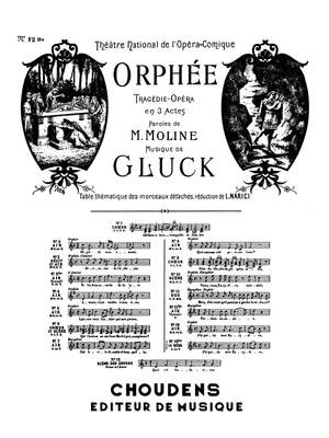 Gluck: Orphée N° 12B Air D'orphée J'ai Perdu Mon Eurydice