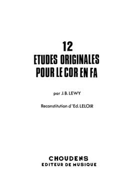 Josef Rudolf Lewy: 12 Etudes Originales