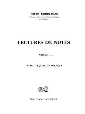 Soubeyran: Lectures De Notes 20 Leçons De Solfège