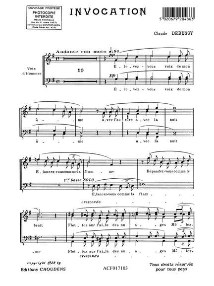 Claude Debussy: Invocation Choeur