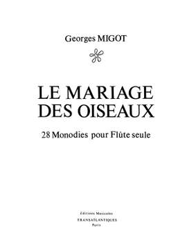 Le Mariage des Oiseaux