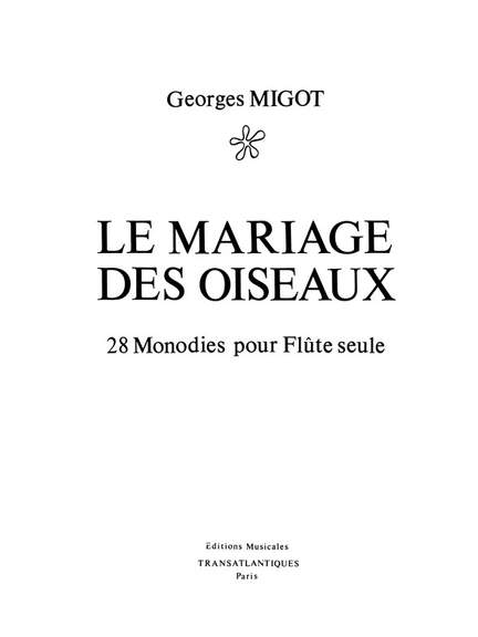 Le Mariage des Oiseaux