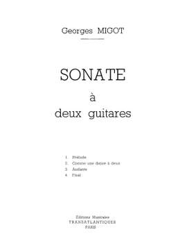 Migot: Sonate For Two Guitars