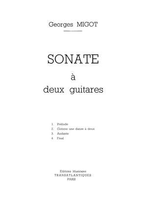 Migot: Sonate For Two Guitars
