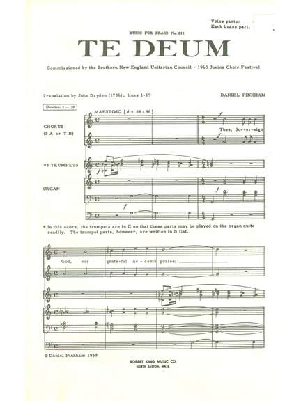 Pinkham: Te Deum
