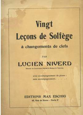 Niverd: 20 Leçons de Solfège Vol.2: Sans Accompagnement